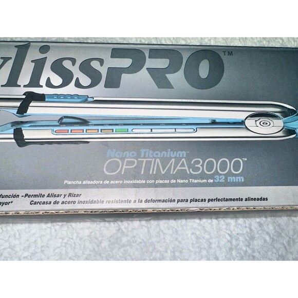 BaByliss PRO Nano Titanium Optima 3000 Ionic Straightening Flat Iron Blue 1.25" - Picture 4 of 4